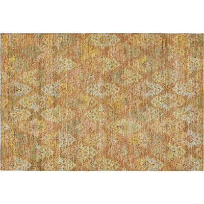 Luxury Washable Indoor/Outdoor Tabrook Copper 1'8" x 2'6" Rug