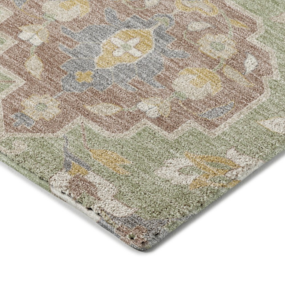 Luxury Washable Indoor/Outdoor Tabrook Aloe 1'8" x 2'6" Rug