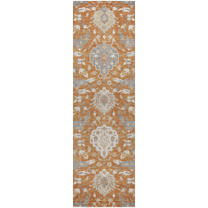 Luxury Washable Indoor/Outdoor Tabrook Copper 2'3" x 7'6" Runner Rug