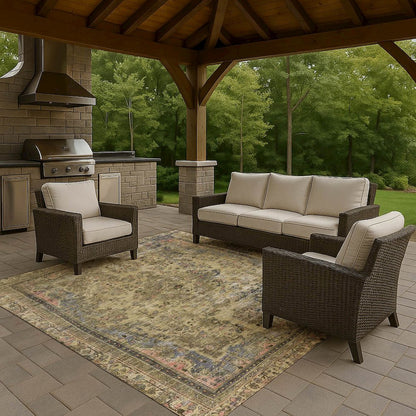 Luxury Washable Indoor/Outdoor Tabrook Tan 2'6" x 3'10" Rug