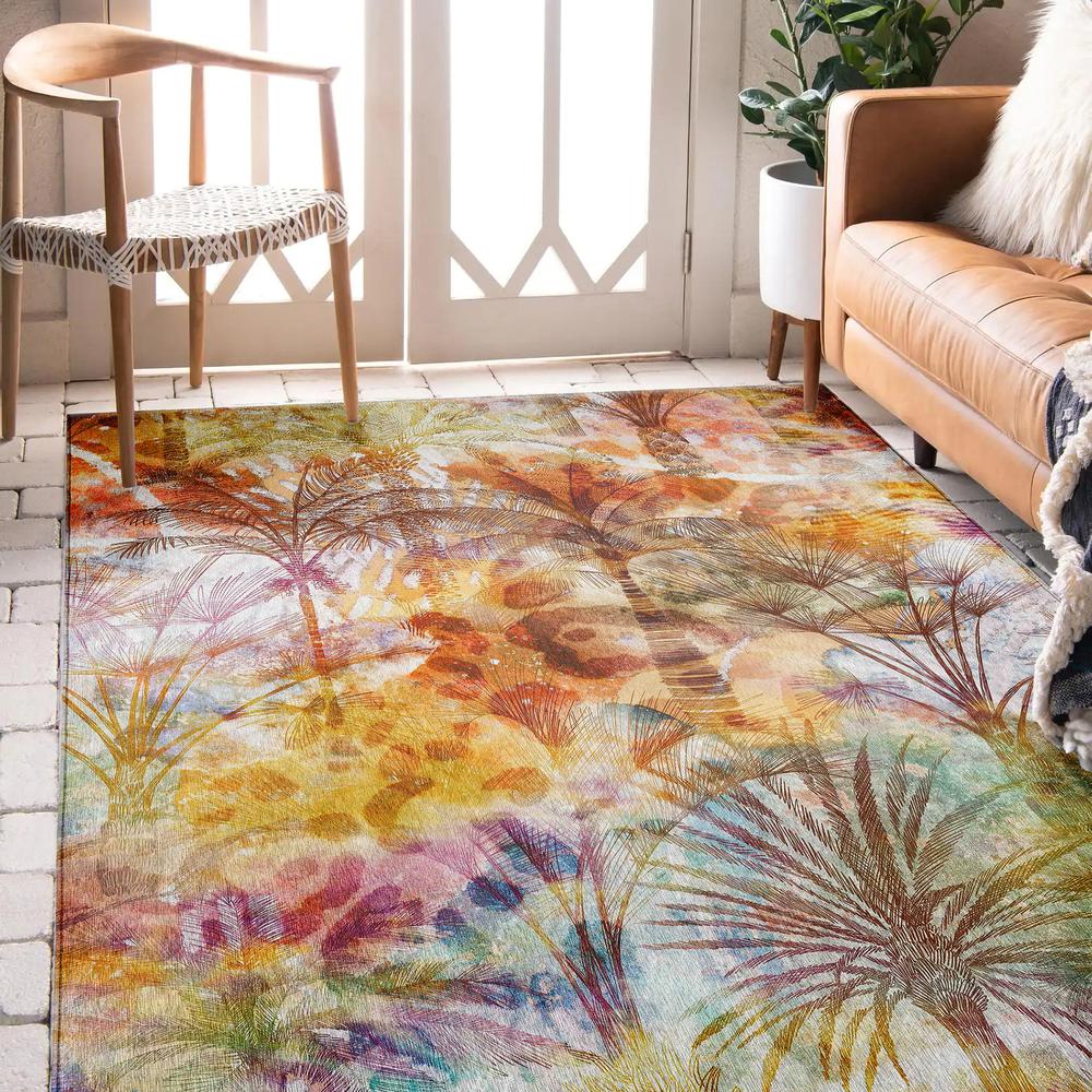Indoor/Outdoor Tropics TC15 Salmon Washable 10' x 14' Rug