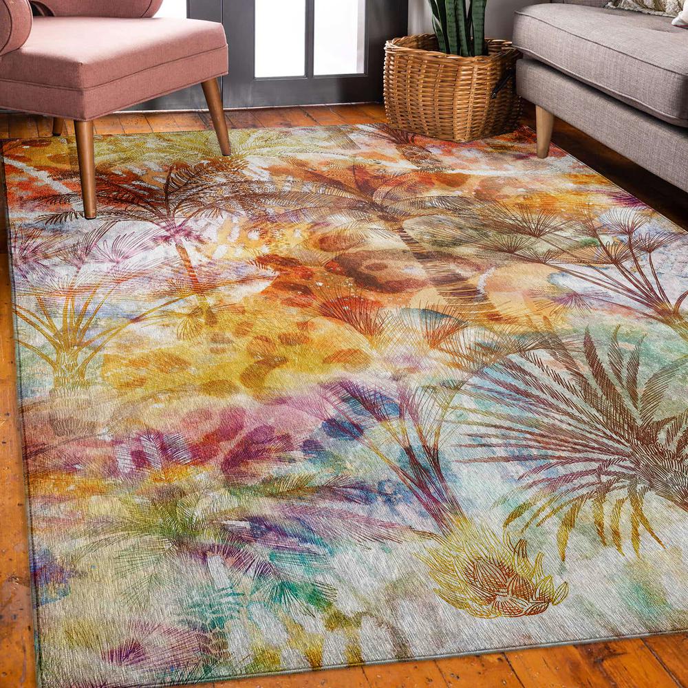 Indoor/Outdoor Tropics TC15 Salmon Washable 10' x 14' Rug