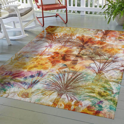 Indoor/Outdoor Tropics TC15 Salmon Washable 10' x 14' Rug