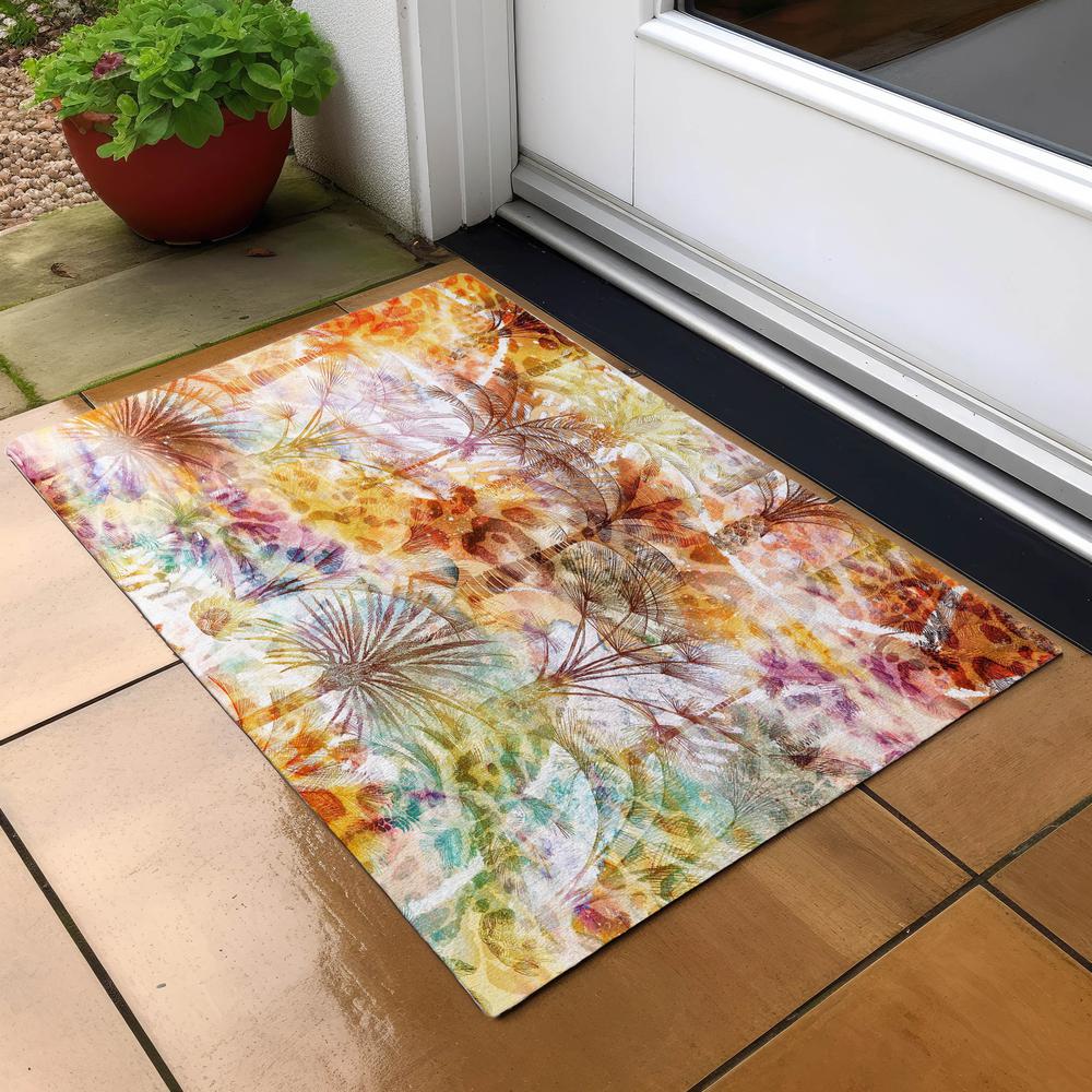 Indoor/Outdoor Tropics TC15 Salmon Washable 1'8" x 2'6" Rug