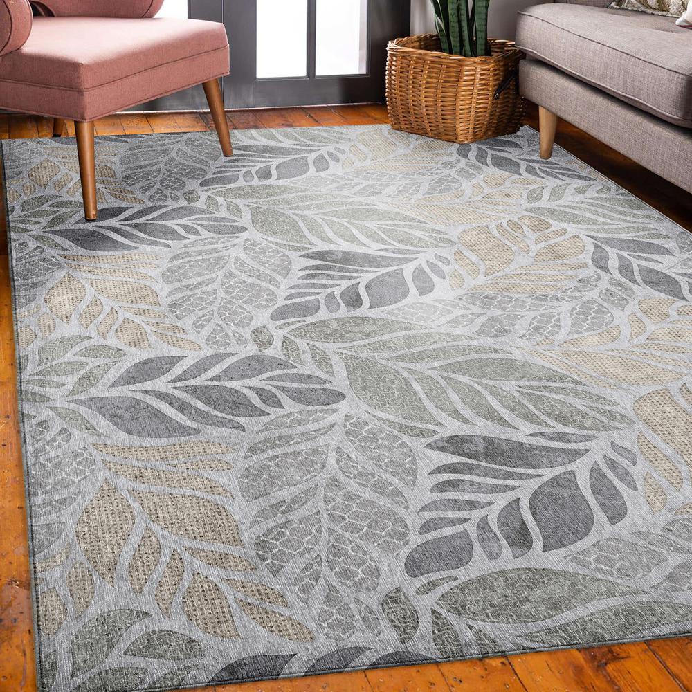 Indoor/Outdoor Tropics TC3 Grey Washable 10' x 14' Rug