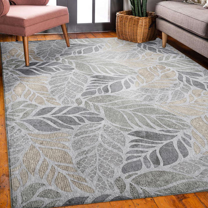 Indoor/Outdoor Tropics TC3 Grey Washable 10' x 14' Rug