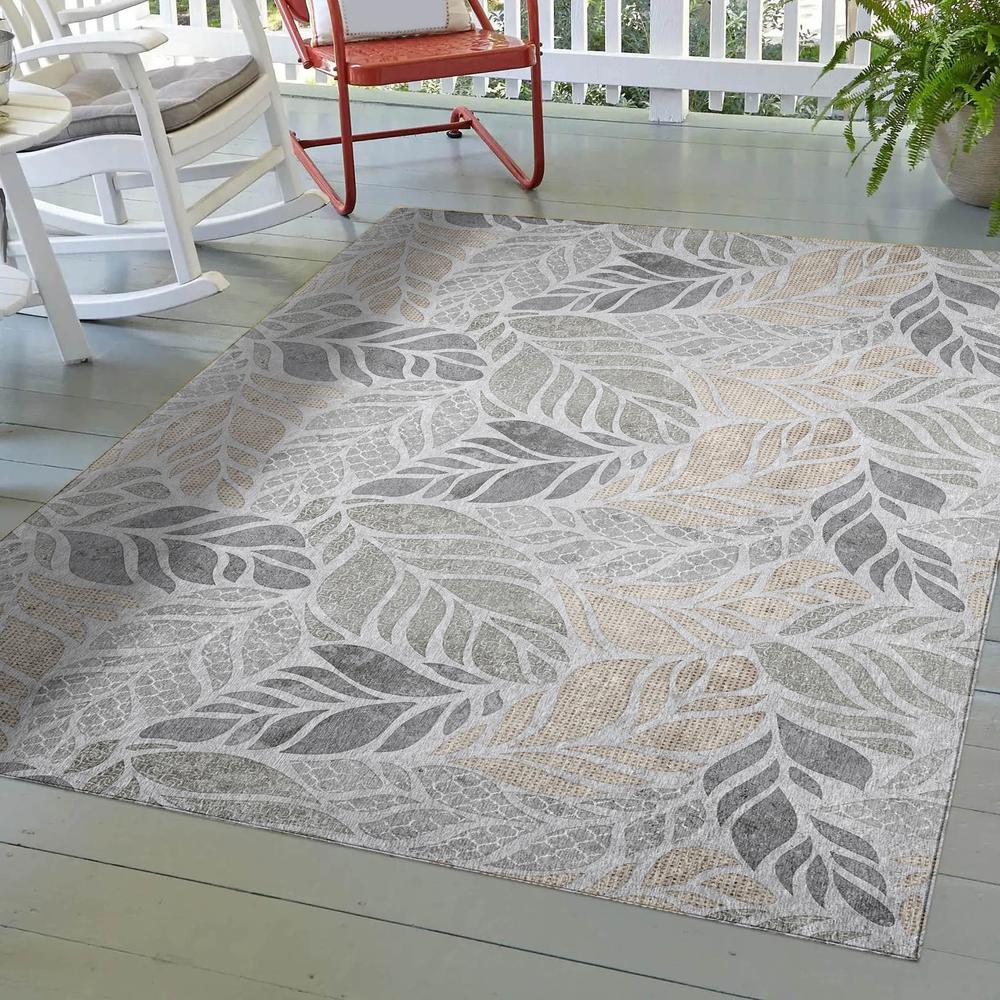 Indoor/Outdoor Tropics TC3 Grey Washable 10' x 14' Rug