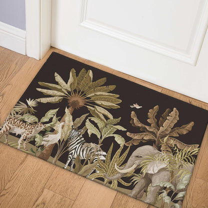 Indoor/Outdoor Tropics TC8 Black Washable 1'8" x 2'6" Rug