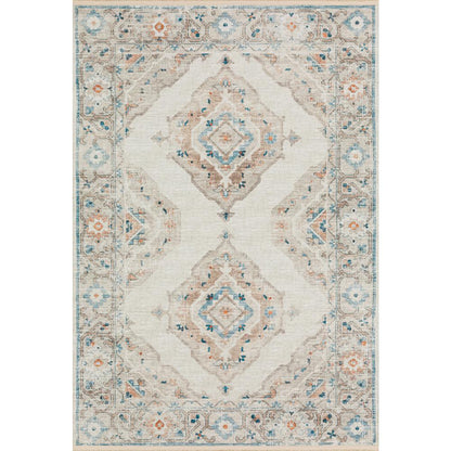 Indoor/Outdoor Marbella MB1 Ivory Washable 10' x 14' Rug
