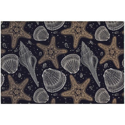 Indoor/Outdoor Seabreeze SZ4 Black Washable 1'8" x 2'6" Rug