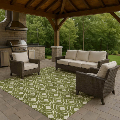 Luxury Washable Indoor/Outdoor The Reserve Olive 2'6" x 3'10" Rug