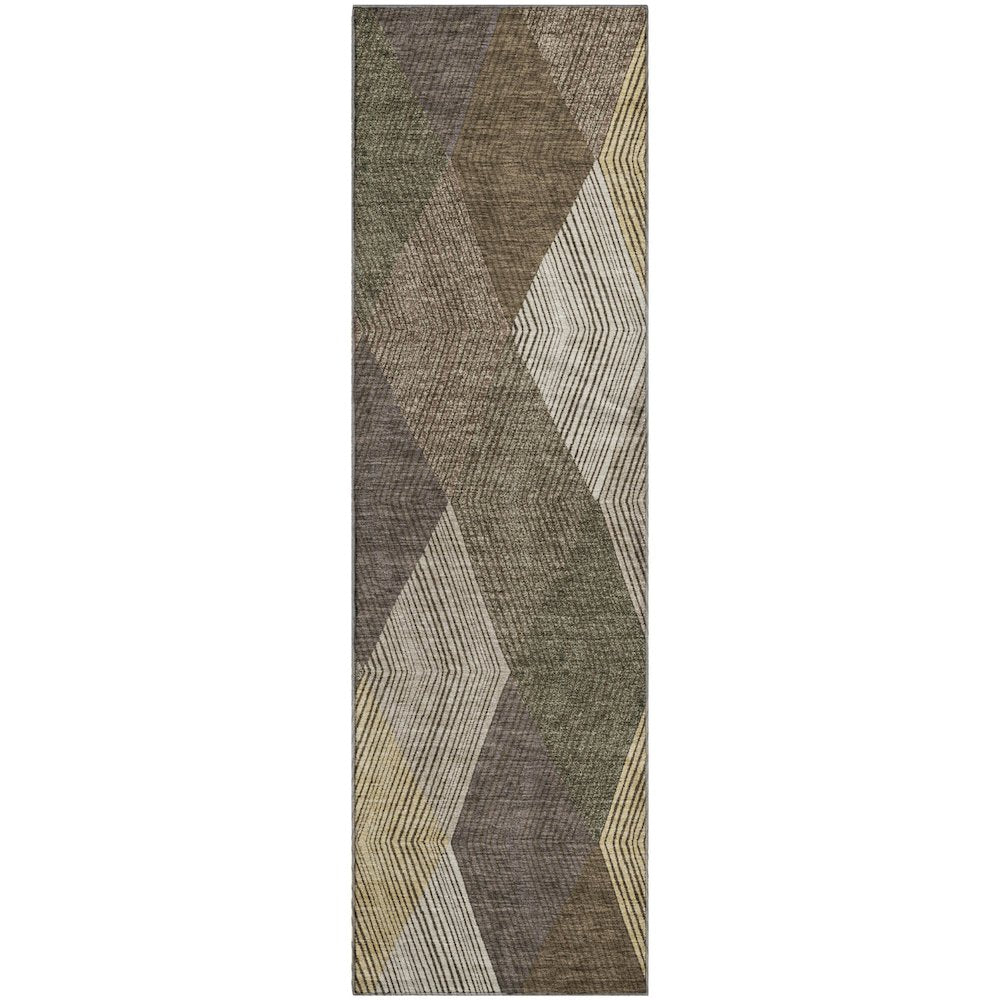 Luxury Washable Indoor/Outdoor The Reserve Brown 2'3" x 7'6" Runner Rug