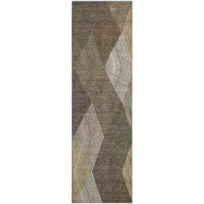 Luxury Washable Indoor/Outdoor The Reserve Brown 2'3" x 7'6" Runner Rug