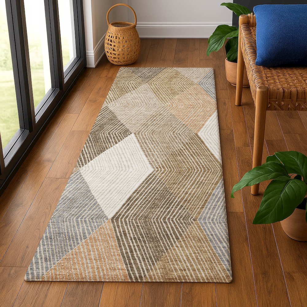 Luxury Washable Indoor/Outdoor The Reserve Copper 2'3" x 7'6" Runner Rug