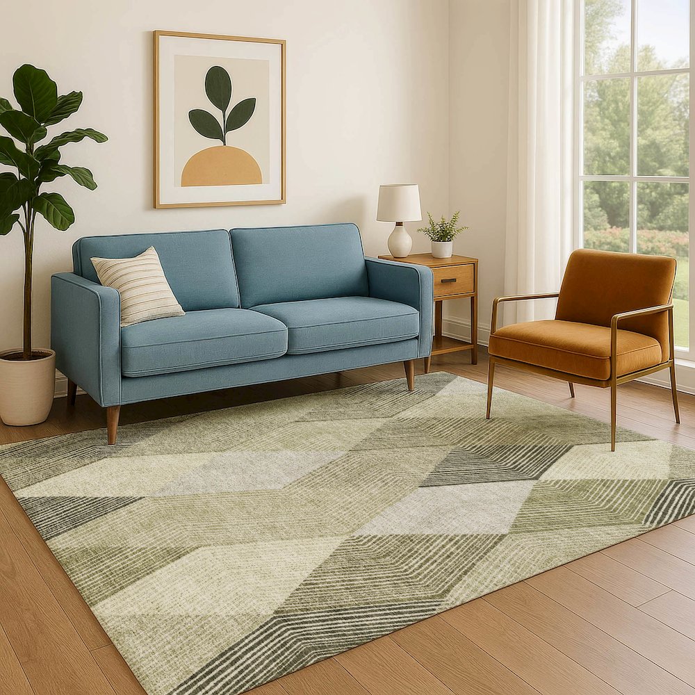 Luxury Washable Indoor/Outdoor The Reserve Fern 2'6" x 3'10" Rug