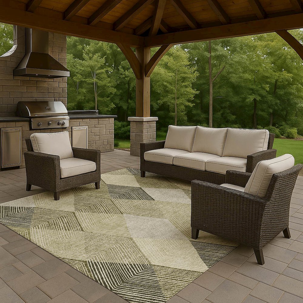 Luxury Washable Indoor/Outdoor The Reserve Fern 2'6" x 3'10" Rug