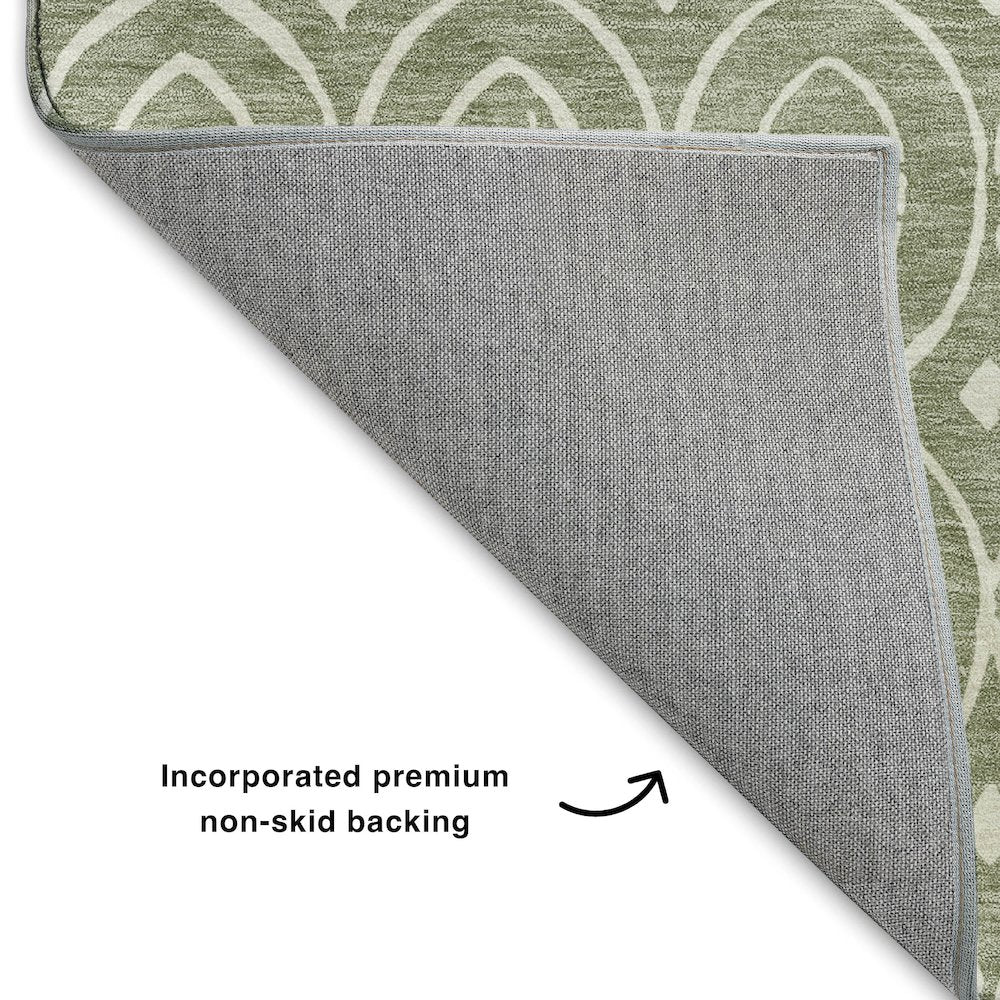 Luxury Washable Indoor/Outdoor The Reserve Fern 1'8" x 2'6" Rug