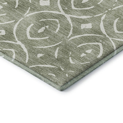Luxury Washable Indoor/Outdoor The Reserve Fern 1'8" x 2'6" Rug