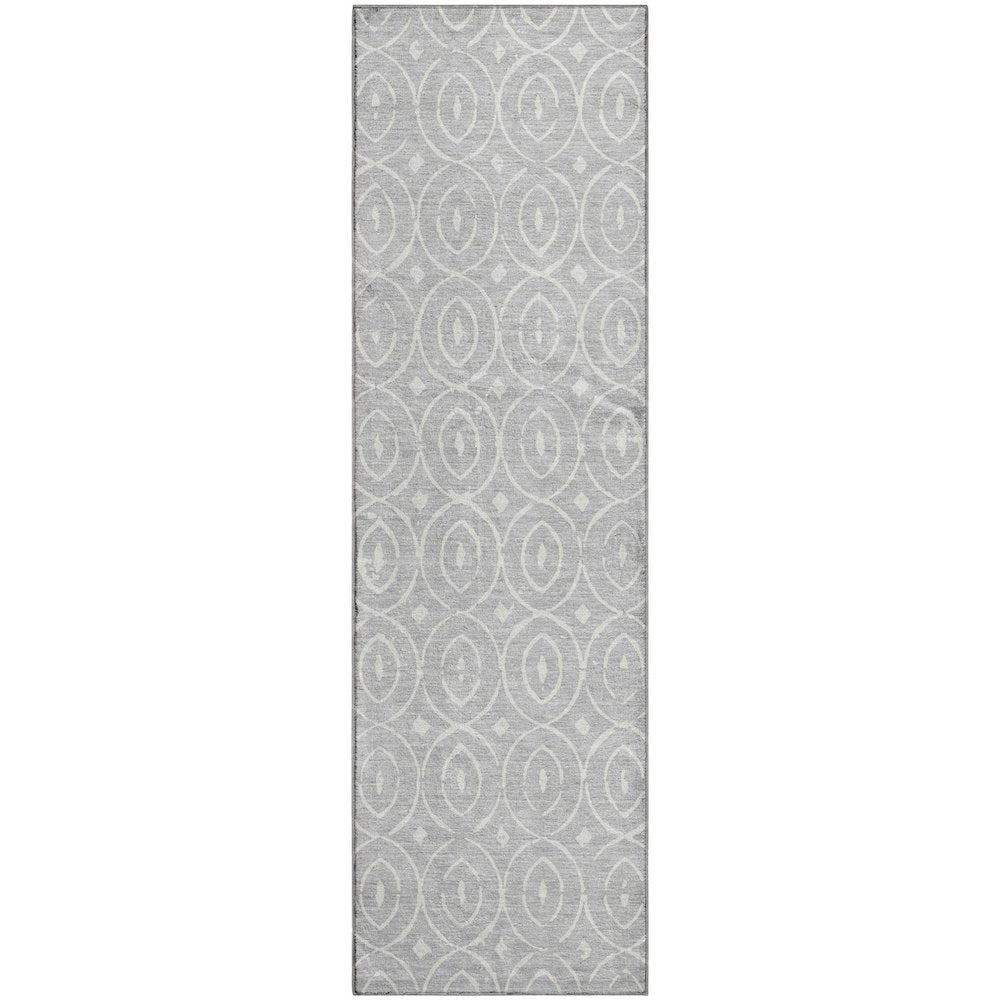 Luxury Washable Indoor/Outdoor The Reserve Silver 2'3" x 7'6" Runner Rug
