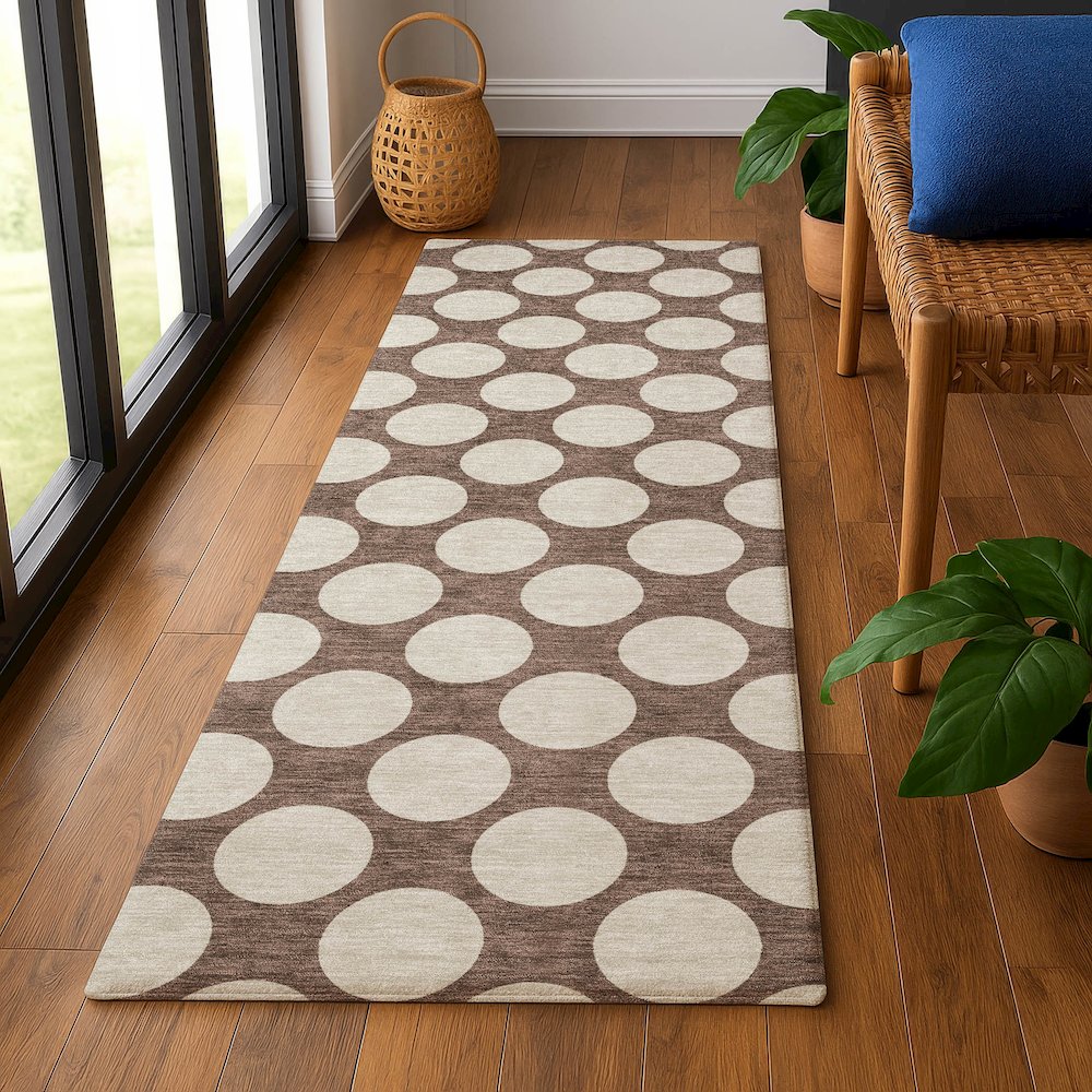 Luxury Washable Indoor/Outdoor The Reserve Coffee 2'3" x 7'6" Runner Rug