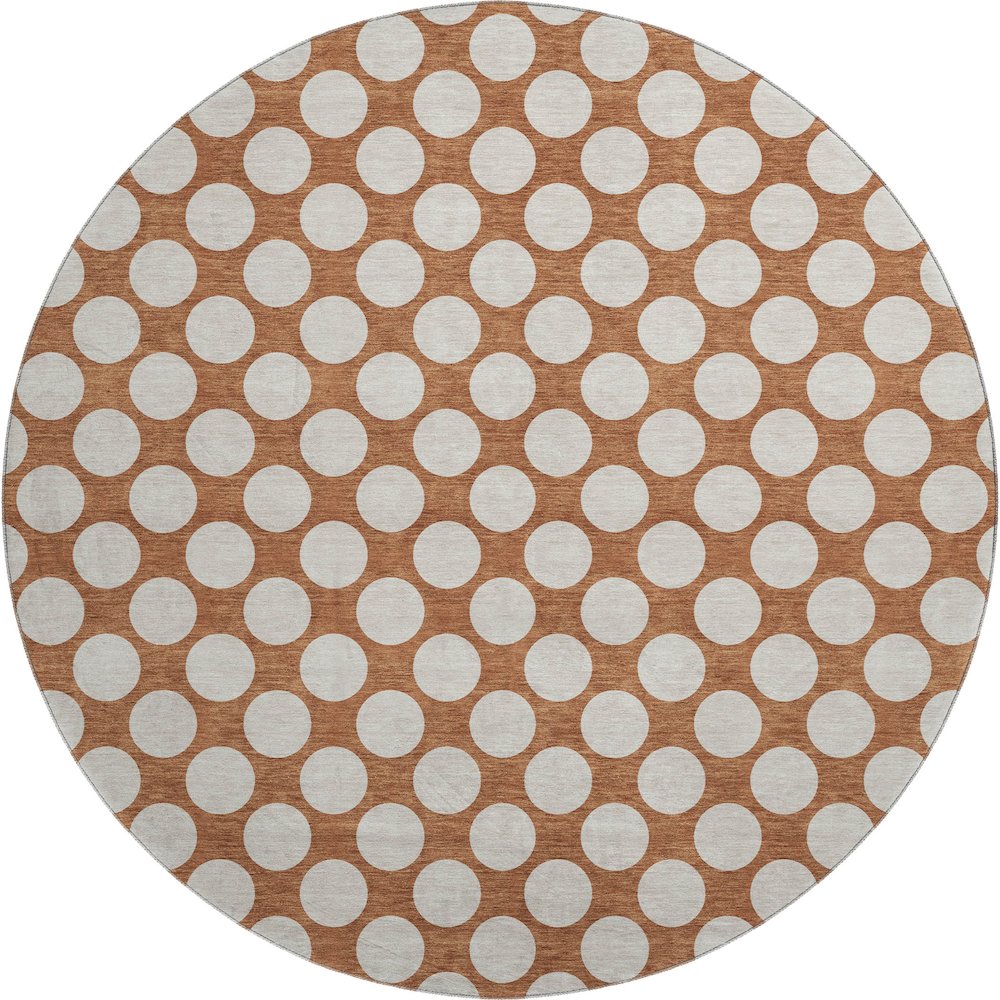 Luxury Washable Indoor/Outdoor The Reserve Paprika 8' x 8' Round Rug