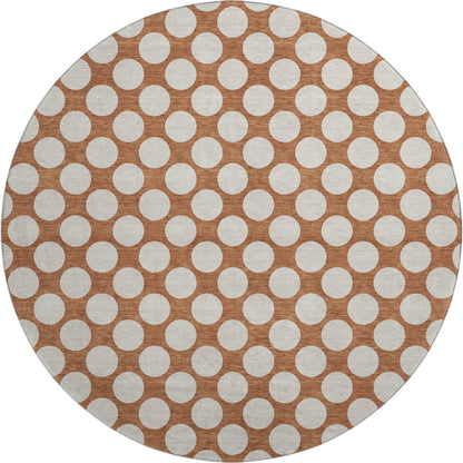Luxury Washable Indoor/Outdoor The Reserve Paprika 8' x 8' Round Rug