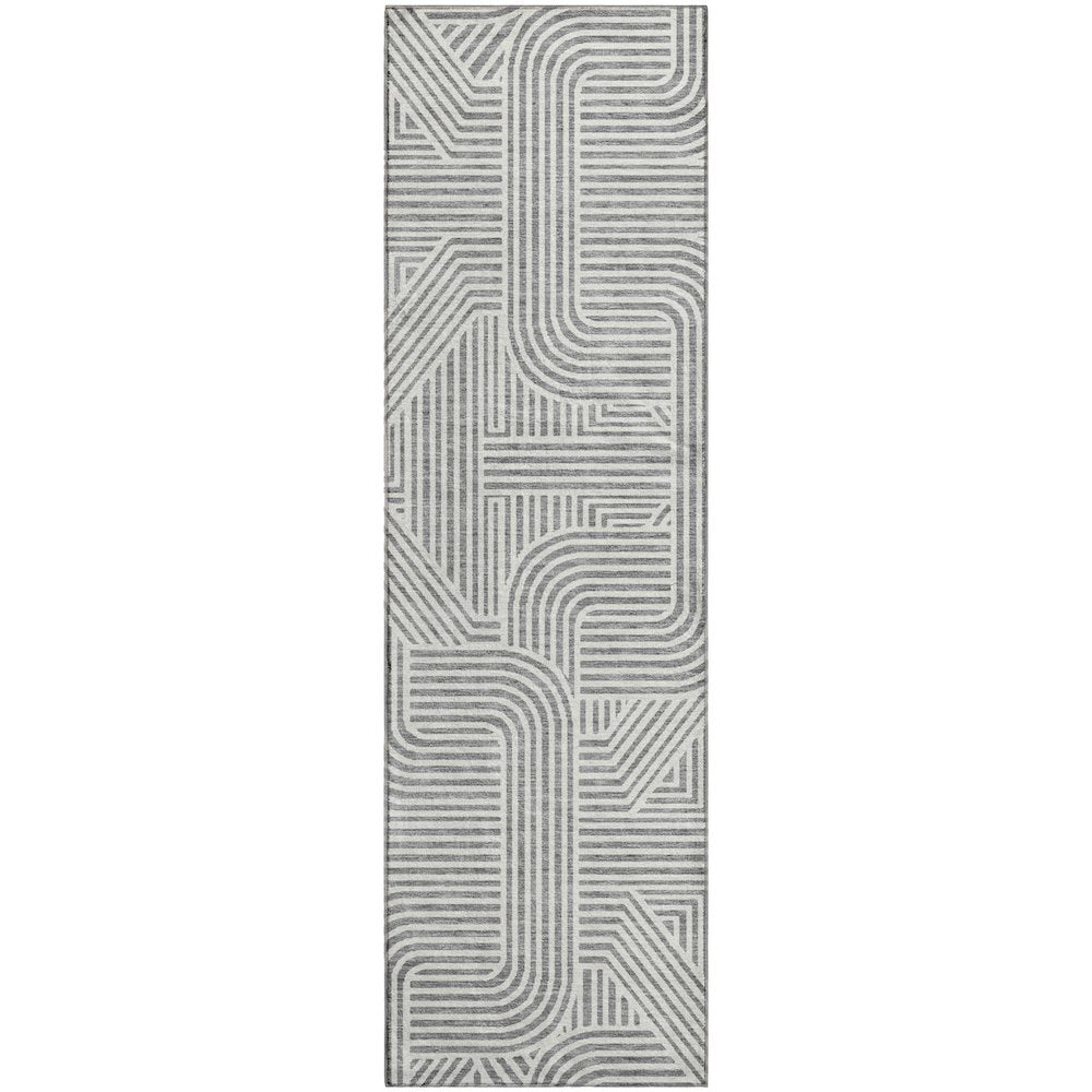 Luxury Washable Indoor/Outdoor The Reserve Gray 2'3" x 7'6" Runner Rug