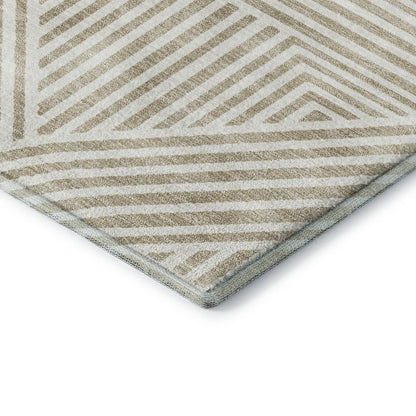 Luxury Washable Indoor/Outdoor The Reserve Putty 1'8" x 2'6" Rug