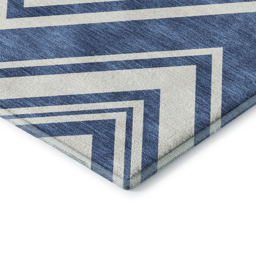 Luxury Washable Indoor/Outdoor The Reserve Blue 1'8" x 2'6" Rug