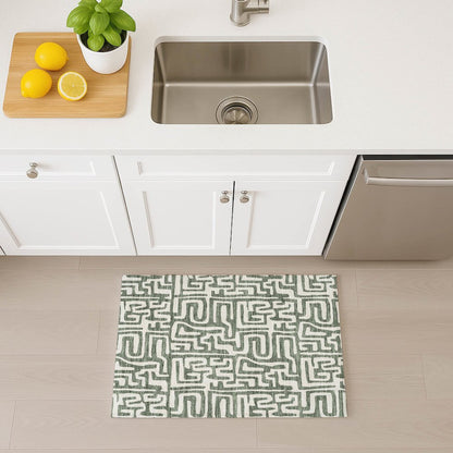 Luxury Washable Indoor/Outdoor The Reserve Basil 1'8" x 2'6" Rug