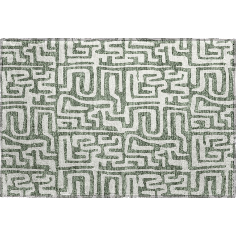 Luxury Washable Indoor/Outdoor The Reserve Basil 1'8" x 2'6" Rug