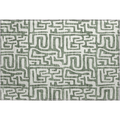Luxury Washable Indoor/Outdoor The Reserve Basil 1'8" x 2'6" Rug