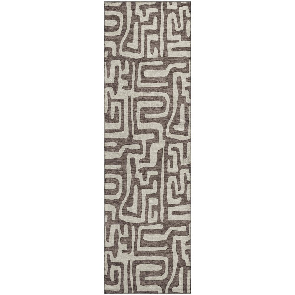 Luxury Washable Indoor/Outdoor The Reserve Chocolate 2'3" x 7'6" Runner Rug