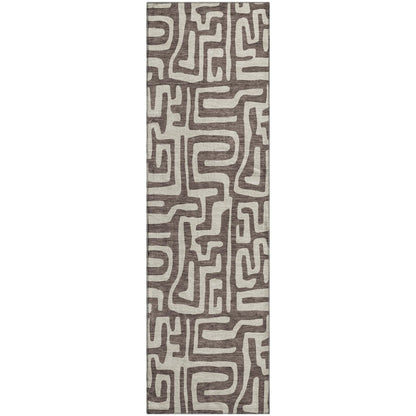 Luxury Washable Indoor/Outdoor The Reserve Chocolate 2'3" x 7'6" Runner Rug