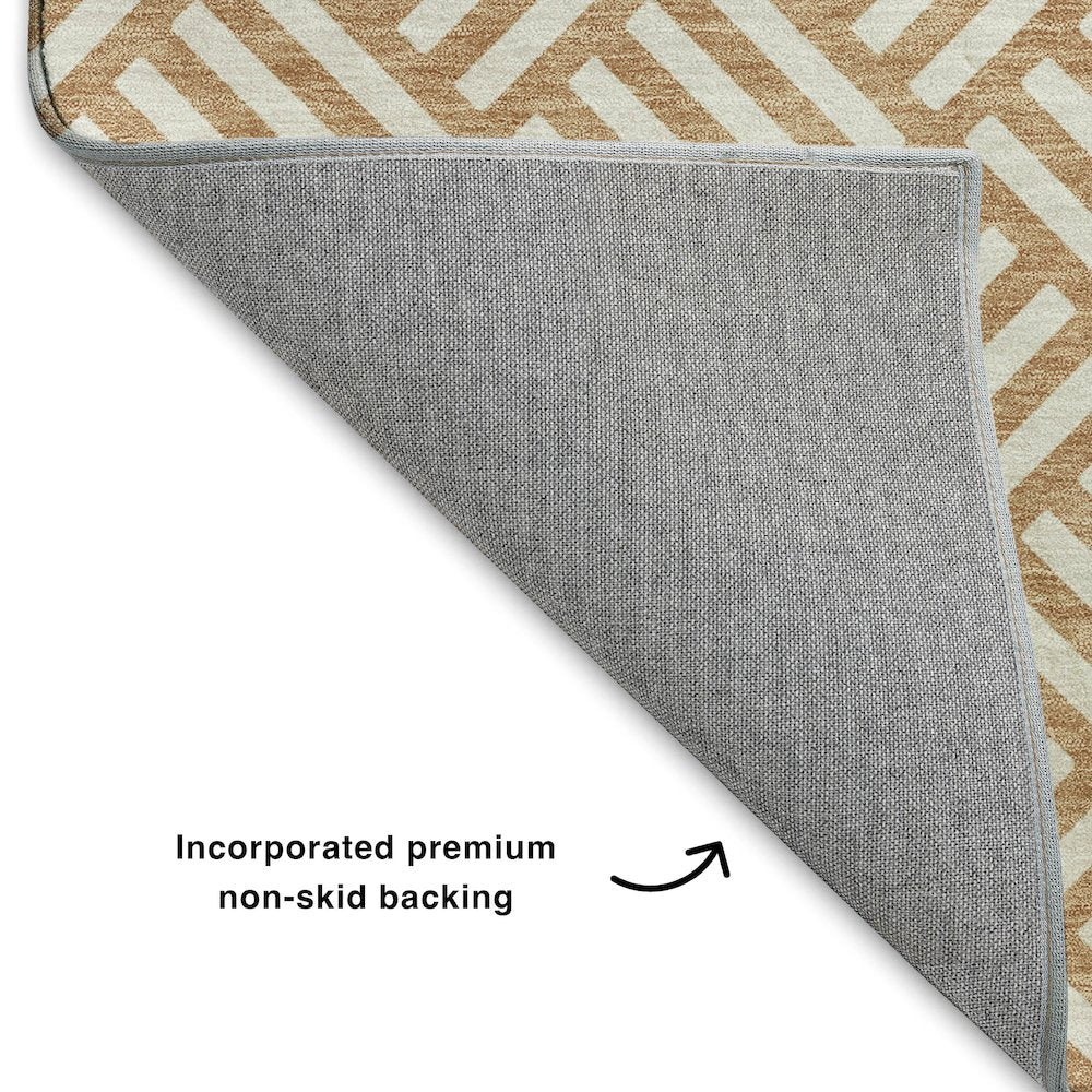 Luxury Washable Indoor/Outdoor The Reserve Copper 1'8" x 2'6" Rug