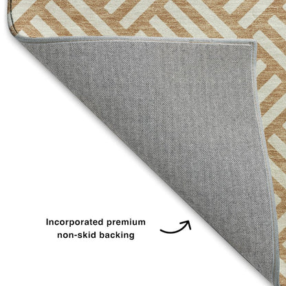 Luxury Washable Indoor/Outdoor The Reserve Copper 1'8" x 2'6" Rug