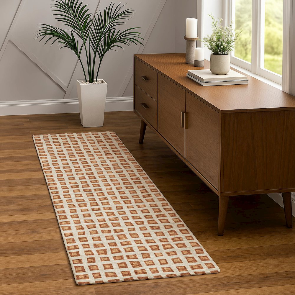 Luxury Washable Indoor/Outdoor The Reserve Copper 2'3" x 7'6" Runner Rug