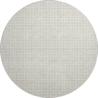 Luxury Washable Indoor/Outdoor The Reserve Ivory 8' x 8' Round Rug