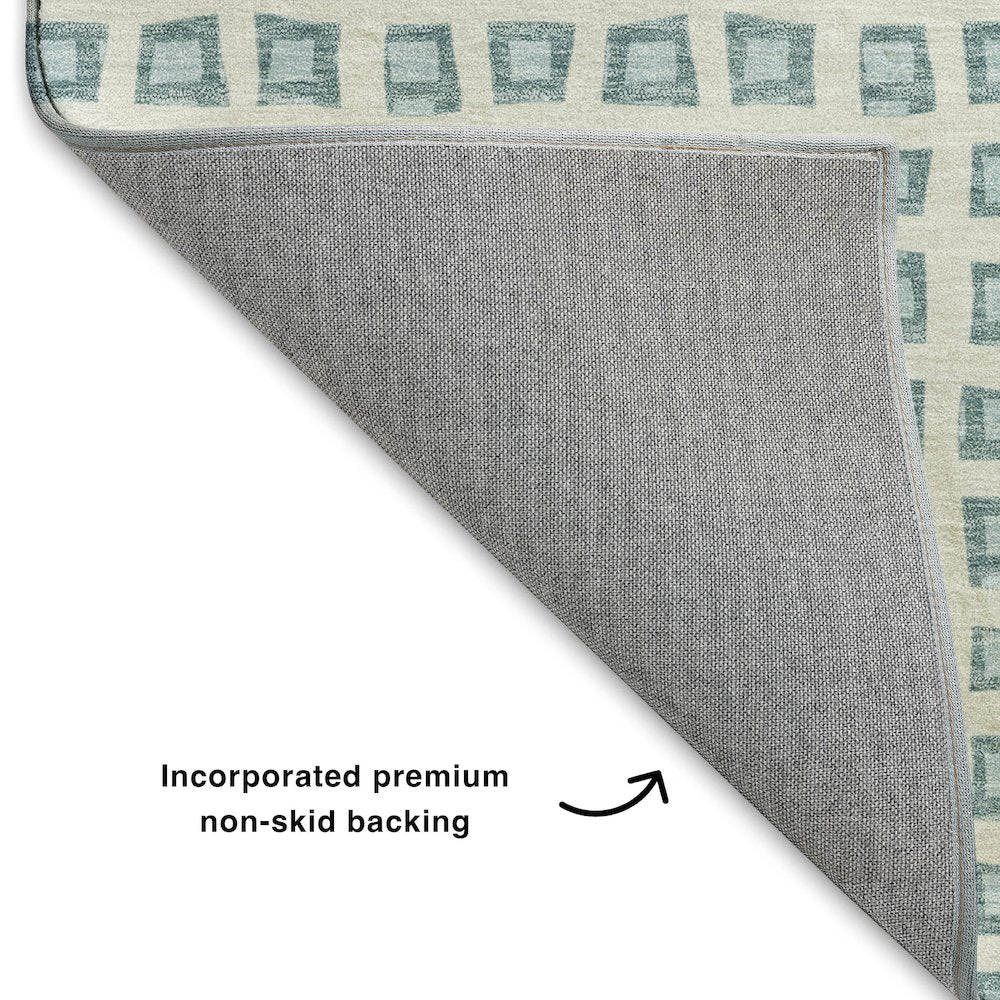 Luxury Washable Indoor/Outdoor The Reserve Teal 1'8" x 2'6" Rug