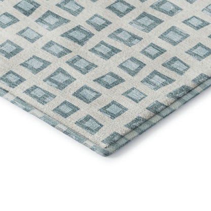 Luxury Washable Indoor/Outdoor The Reserve Teal 1'8" x 2'6" Rug