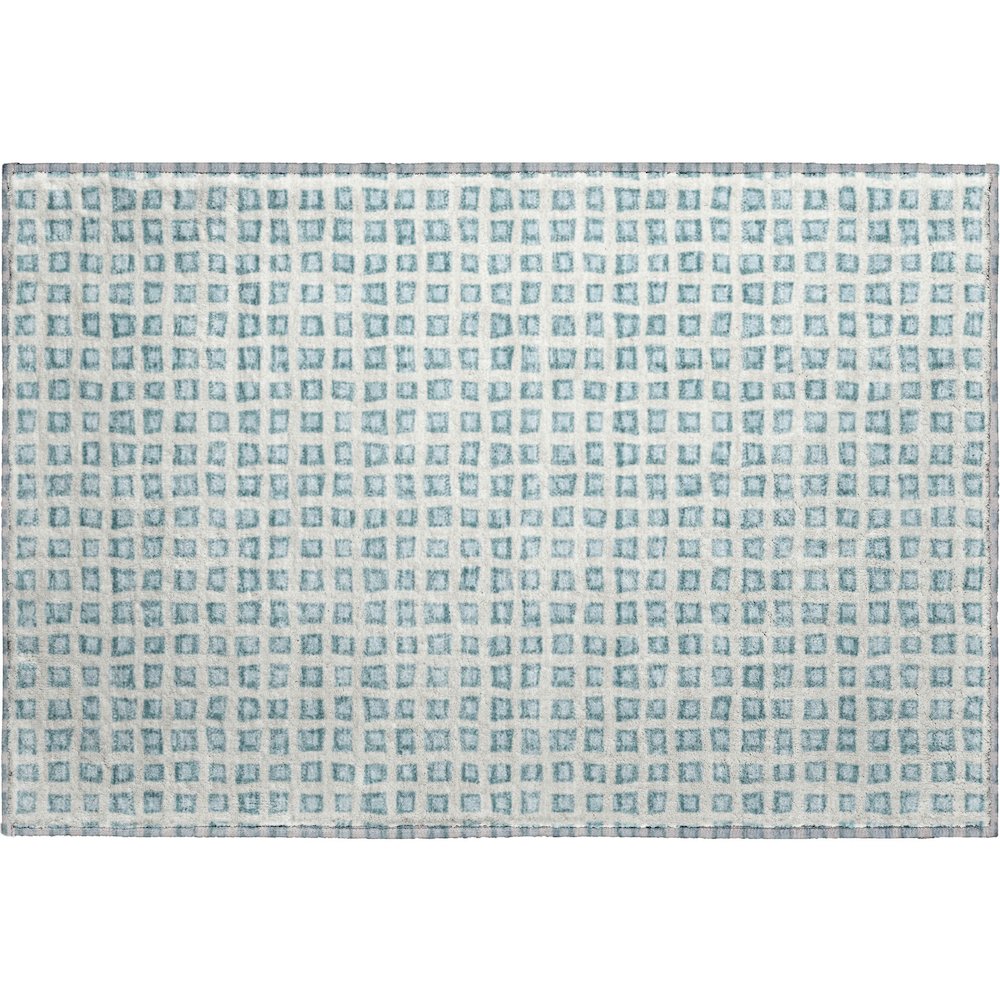 Luxury Washable Indoor/Outdoor The Reserve Teal 1'8" x 2'6" Rug