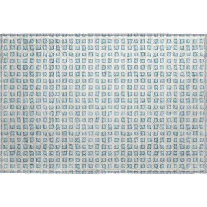 Luxury Washable Indoor/Outdoor The Reserve Teal 1'8" x 2'6" Rug