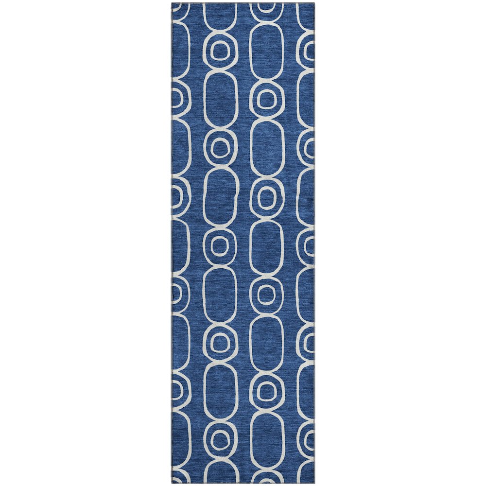 Luxury Washable Indoor/Outdoor The Reserve Navy 2'3" x 7'6" Runner Rug