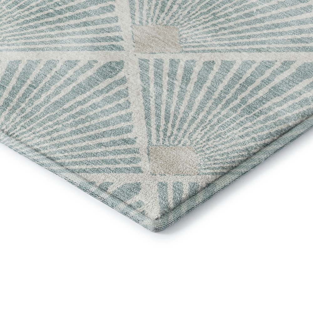 Luxury Washable Indoor/Outdoor The Reserve Seafoam 1'8" x 2'6" Rug