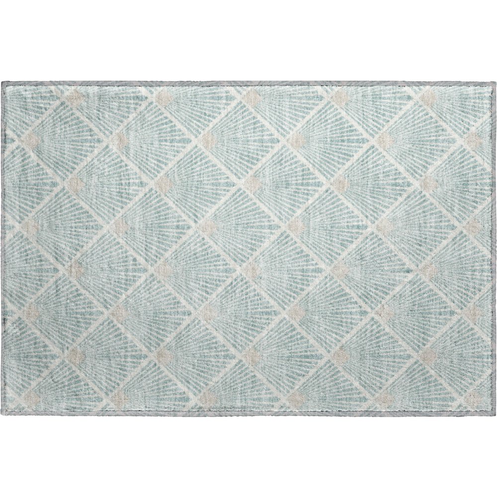 Luxury Washable Indoor/Outdoor The Reserve Seafoam 1'8" x 2'6" Rug