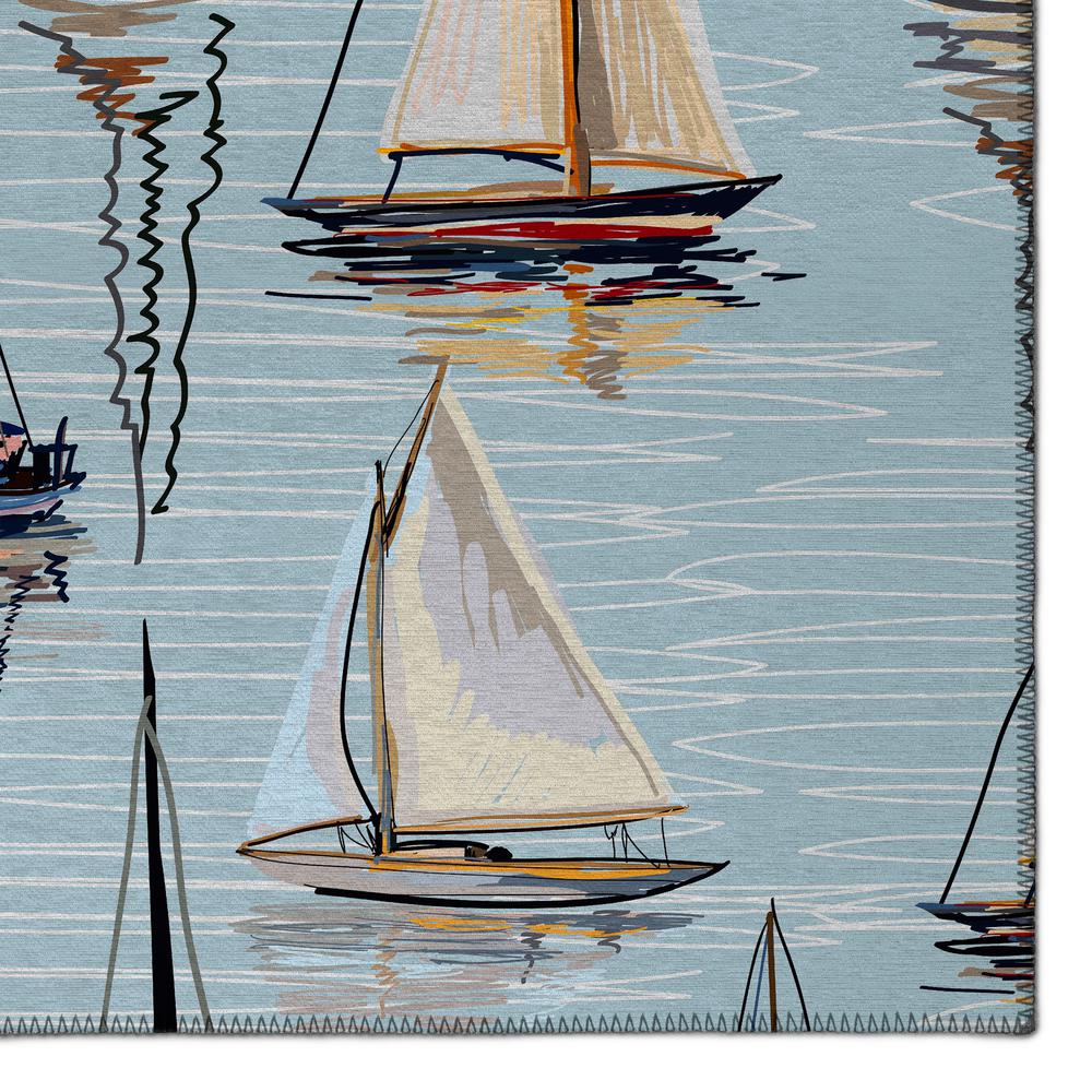 Indoor/Outdoor Harbor HA8 Teal Washable 1'8" x 2'6" Rug