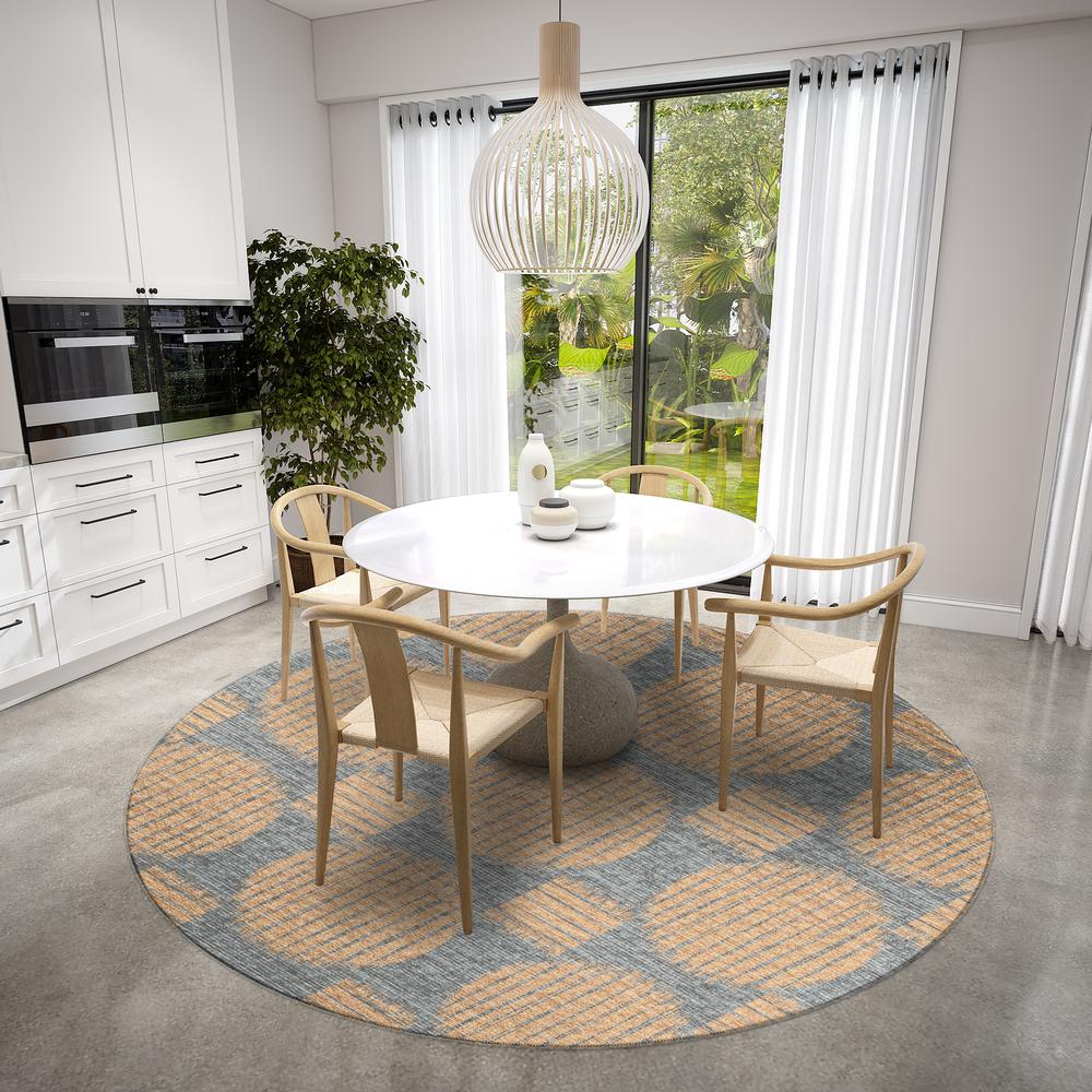 Yuma Gilded Contemporary Circles 8' x 8' Area Rug Gilded AYU43