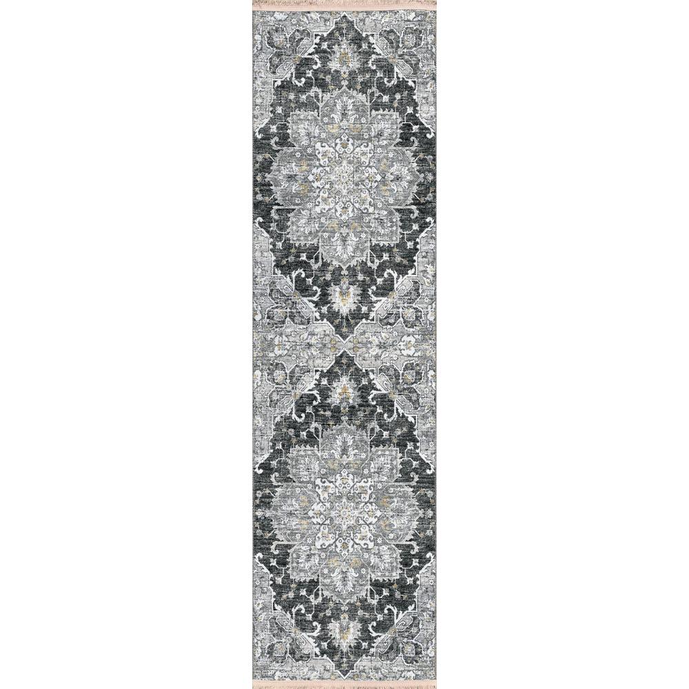 Indoor/Outdoor Marbella MB3 Midnight Washable 2'3" x 10' Runner Rug
