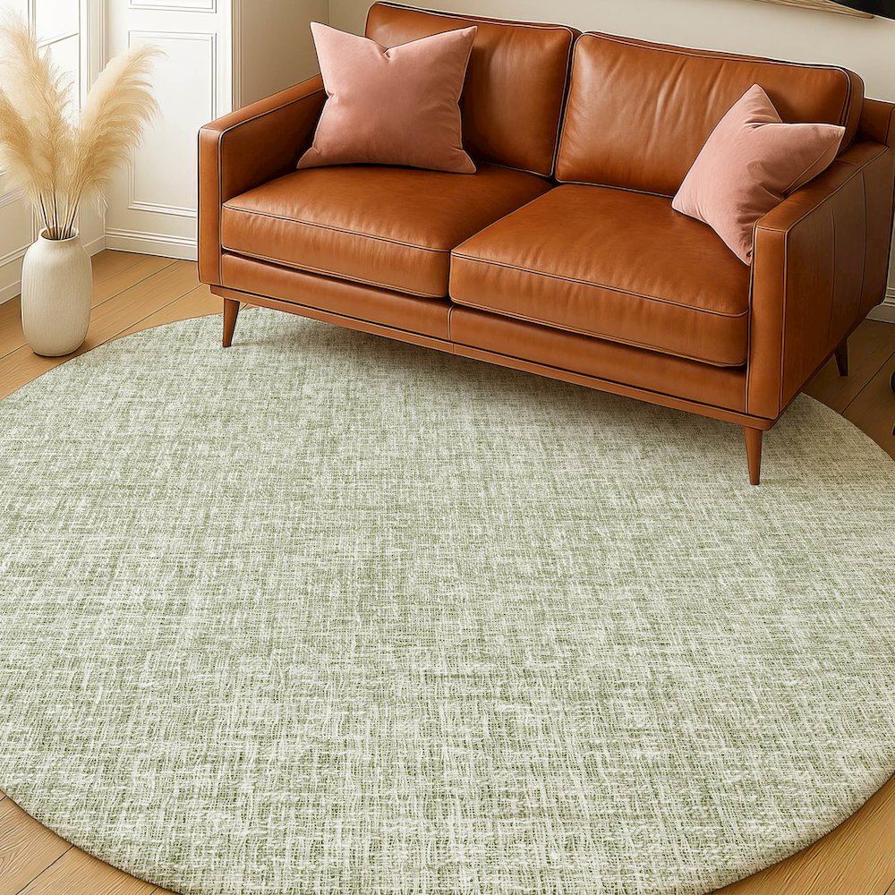 Luxury Washable Voyage VY1 Green 8' x 8' Rug