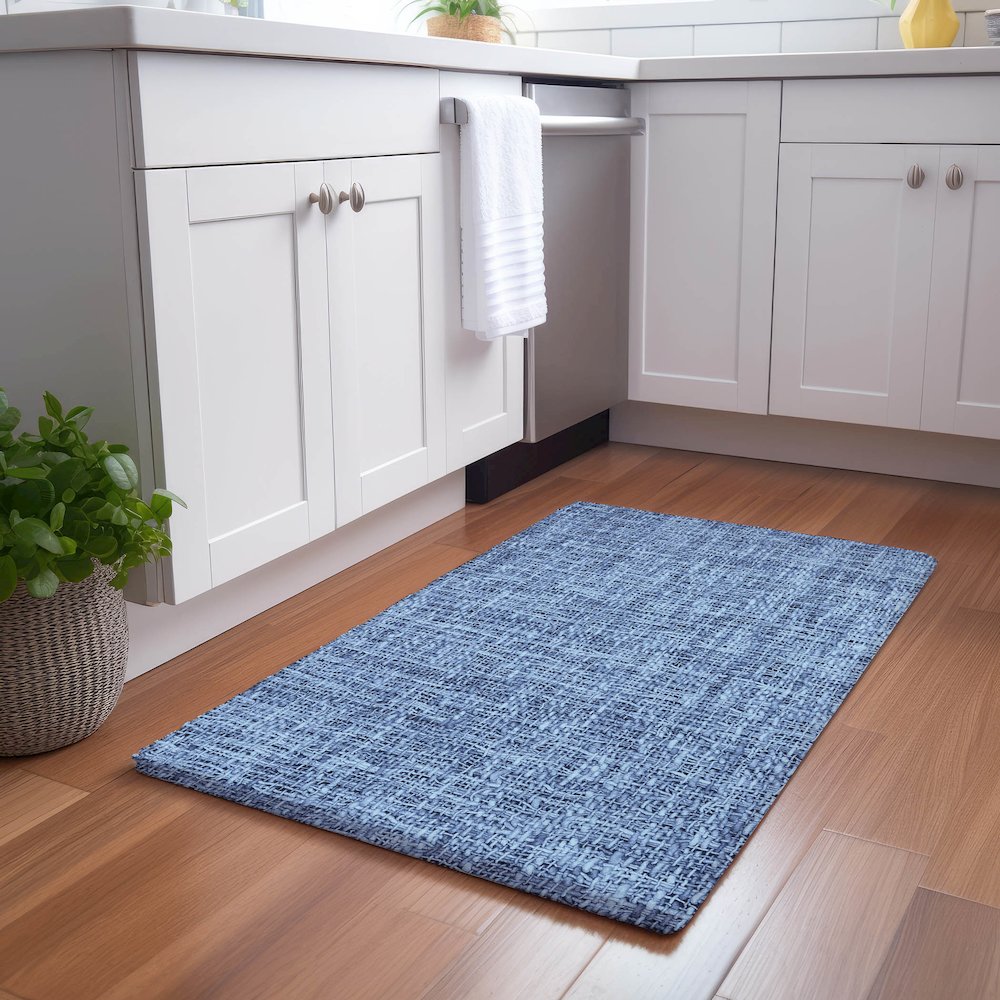 Luxury Washable Voyage VY1 Blue 1'8" x 2'6" Rug